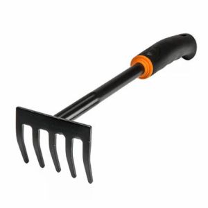 DE LUXE Bradas Small Garden Rake – 5 Tines, 9 cm